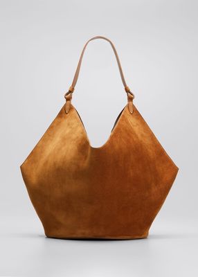 Lotus Medium Suede Bucket Bag