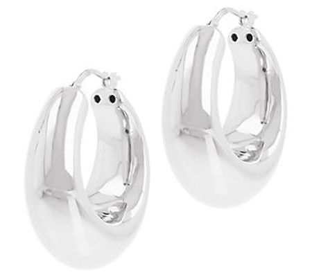 Louis Dell'Olio 1-1/4" Hoop Earrings, S terling Silver