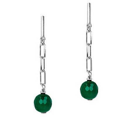 Louis Dell'Olio Gemstone Bead Paperclip Link Da ngle Earrings