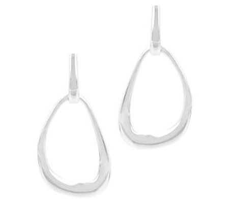 Louis Dell'Olio Sterling Polished Free Form Dan gle Earrings