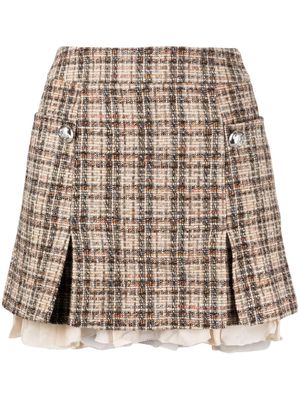Louis Shengtao Chen double-layer tweed miniskirt - Multicolour