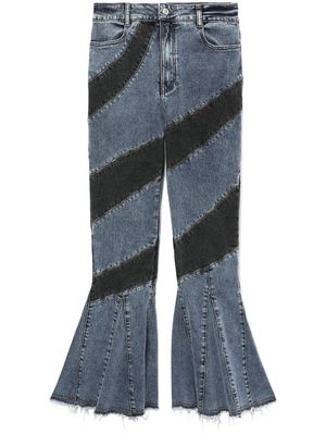 Louis Shengtao Chen stripe-detail flared jeans - Blue
