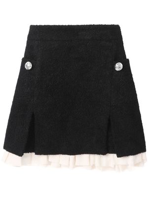 Louis Shengtao Chen two-pocket bouclé skirt - Black