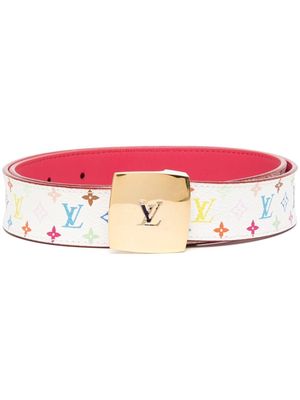 Louis Vuitton 1990-2000s pre-owned Monogram Multicolour logo buckle belt - White
