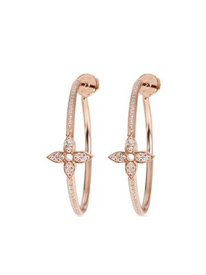 Louis Vuitton pre-owned 18kt gold Idylle Blossom diamond hoop earrings - Pink