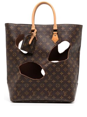 Louis Vuitton x Comme Des Garçons 2014 pre-owned burned holes monogram tote bag - Brown