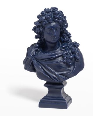Louis XIV Bust Candle, Royal Blue