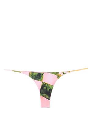 Louisa Ballou abstract-pattern bikini bottoms - Pink