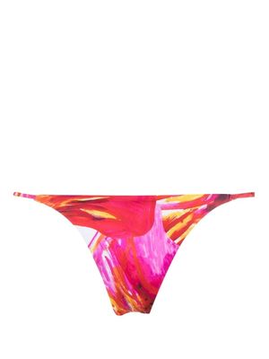 Louisa Ballou abstract-pattern low-rise bikini bottoms - Red