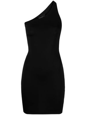 Louisa Ballou asymmetric shoulder minidress - Black