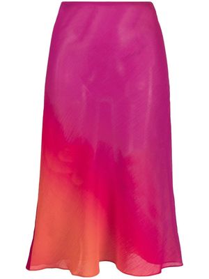 Louisa Ballou Bias gradient-effect midi skirt - Pink