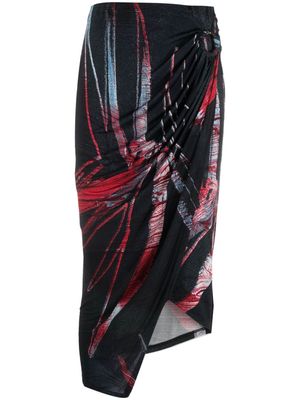 Louisa Ballou Coastline draped asymmetric skirt - Black