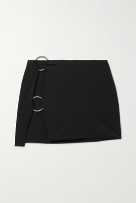 Louisa Ballou - Embellished Recycled Stretch-jersey Mini Skirt - Black