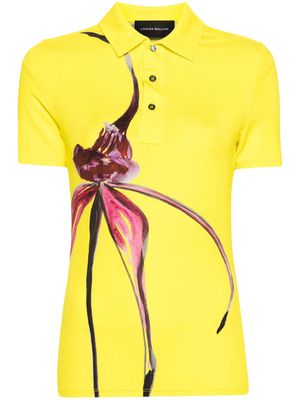 Louisa Ballou floral-print knitted polo shirt - Yellow