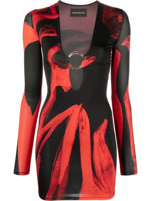 Louisa Ballou Helios abstract-print minidress - Red