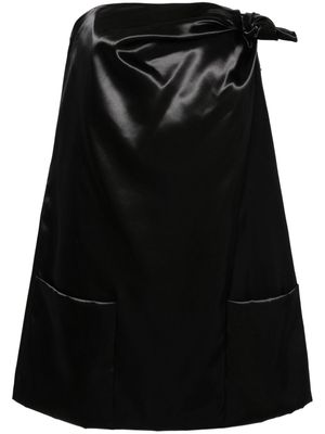 Louisa Ballou knot-detailed satin minisdress - Black