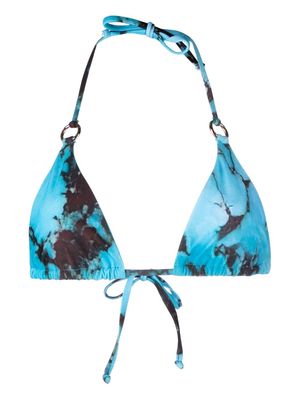 Louisa Ballou Mini Ring abstract-print bikini top - Blue