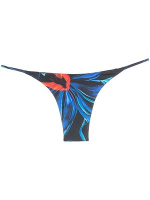 Louisa Ballou mini Ring leaf-print bikini bottoms - Black