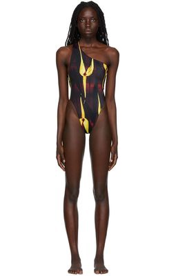 Louisa Ballou Multicolor Plunge One-Piece Swimsuit