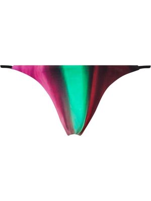 Louisa Ballou Odyssey-print triangle bikini bottoms - Green