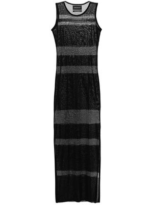 Louisa Ballou Sea Breeze sheer-knit maxi dress - Black