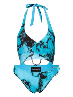 Louisa Ballou Starburst cut-out swimsuit - Blue