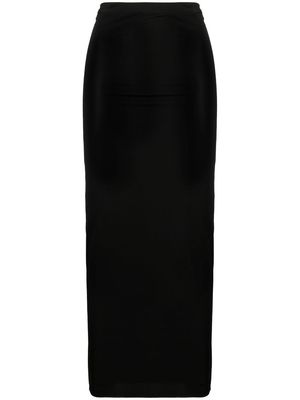 Louisa Ballou strapless mesh midi dress - Black