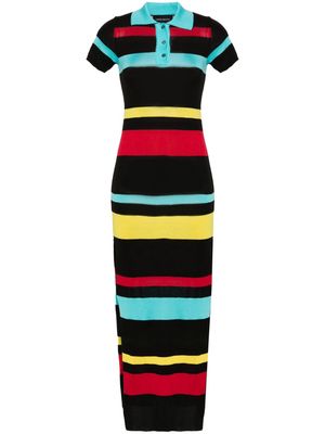 Louisa Ballou striped polo maxi dress - Black