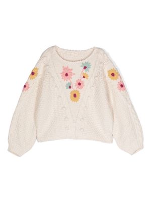 Louise Misha Acacia floral-embroidered jumper - Neutrals