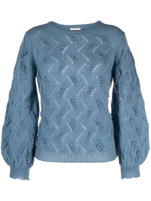 Louise Misha Amira open-knit jumper - Blue