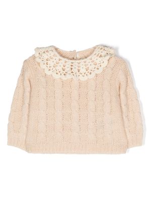 Louise Misha Ascalis crochet-knit jumper - Neutrals