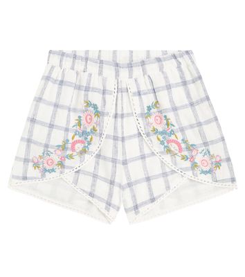 Louise Misha Asya embroidered checked shorts