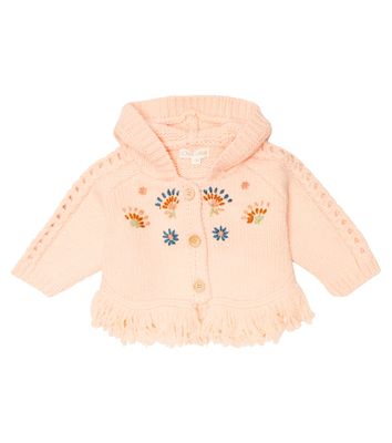 Louise Misha Baby Clara embroidered wool-blend cardigan