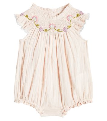 Louise Misha Baby Josephine embroidered cotton playsuit