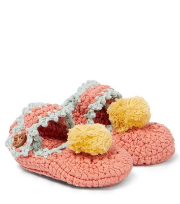 Louise Misha Baby Rosette crochet slippers