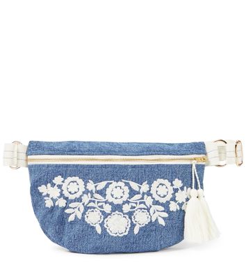 Louise Misha Gaby embroidered denim belt bag