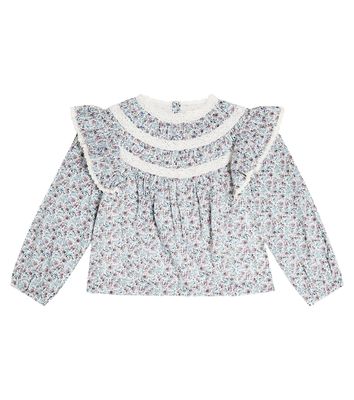Louise Misha Janipa lace-trimmed floral cotton top
