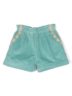 Louise Misha Virginia floral-embroidered shorts - Blue
