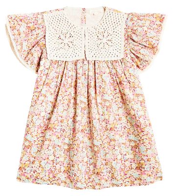 Louise Misha Warisa crochet-trimmed floral cotton dress