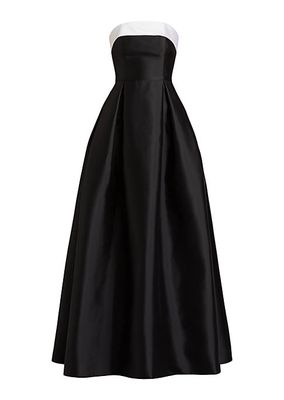 Louise Silk-Wool Strapless Gown