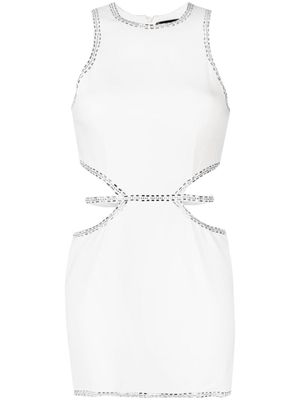 Loulou Amelia bead-embellished cut-out minidress - White