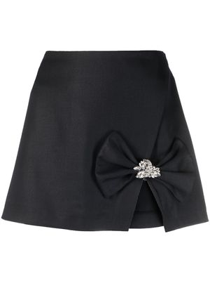 Loulou crystal-embellished bow skirt - Black
