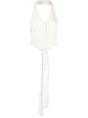 Loulou lace-detailing V-neck waistcoat - Neutrals