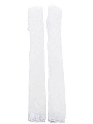 Loulou lace fingerless gloves - White