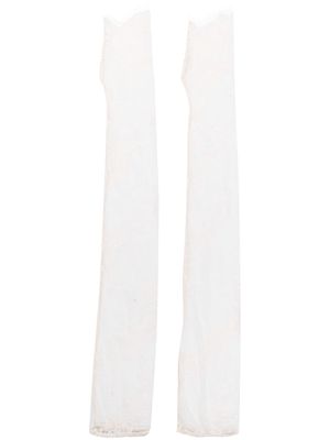 Loulou lace-pattern long gloves - Neutrals