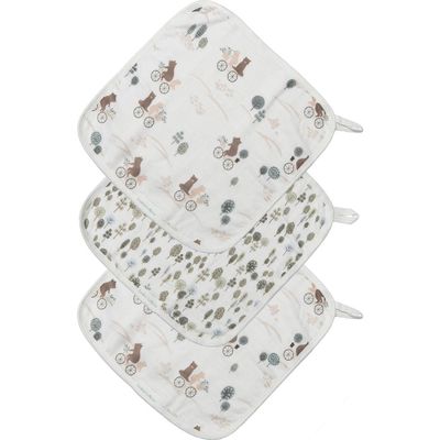 Loulou Lollipop Assorted 3-Pack Baby Washcloths in White Bear 