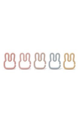 Loulou Lollipop Assorted 5-Pack Silicone Bunny Toy Links in Pink Multi