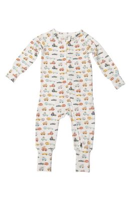 Loulou Lollipop Campers Print Fitted One-Piece Pajamas in Camper Vans