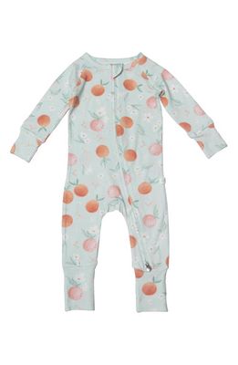 Loulou Lollipop Peaches Print Fitted One-Piece Pajamas