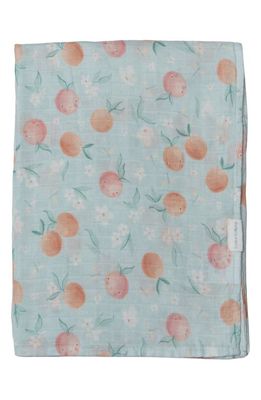 Loulou Lollipop Print Muslin Swaddle Blanket in Blue Multi Color 